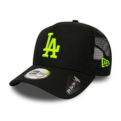 Abbildung von New Era Los Angeles Dodgers MLB Cap Kappe Trucker Baseball Diamond Schwarz Neon Gelb One Size