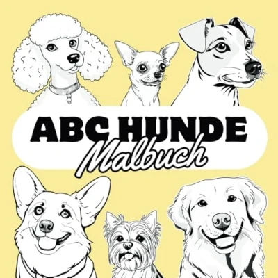 Abbildung von ABC Hunde Malbuch: Pro Buchstaben im Alphabet ein passendes Bild zum Ausmalen und Schreiben Spannende Rätsel Quizfragen Thema (Malbücher)