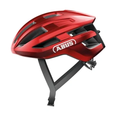 Abbildung von ABUS Rennradhelm PowerDome leichter Fahrradhelm mit cleverem Belüftungssystem und aerodynamischem Profil Made in Italy für Damen Herren Rot, Größe L