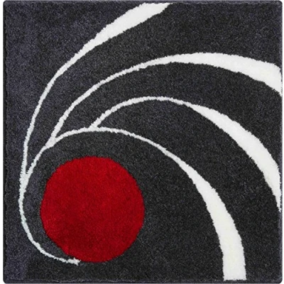 Abbildung von Grund Colani Exklusiver Designer Badteppich 100% Polyacryl, ultra soft, rutschfest, ÖKO TEX zertifiziert, 5 Jahre Garantie, 18, WC Vorlage o.A. 60x60 cm, anthrazit