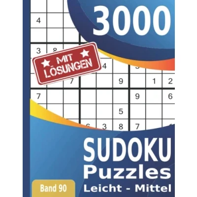 Abbildung von 3000 Sudoku: Puzzles Leicht Mittel Großes Sudoku Buch für Erwachsene Band 90