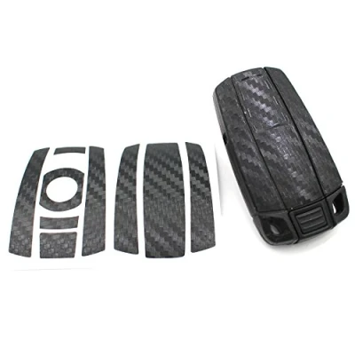 Abbildung von Finest Folia Schlüssel Folie K141 für 3 Tasten Auto (nur Keyless Go) Folien Cover (Schwarz Carbon)
