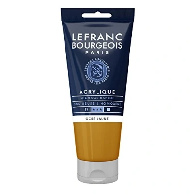 Abbildung von Lefranc Bourgeois 300473 Fine Acrylfarbe Gelber Ocker, 80ml Tube, cremige auf Wasserbasis, schnell trocknend, lichtecht, wasserfest