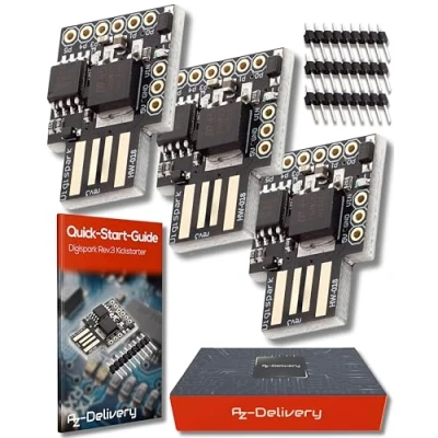 Abbildung von AZDelivery 3 x Digispark Rev.3 Kickstarter mit ATTiny85 und USB kompatibel Arduino inklusive E Book!