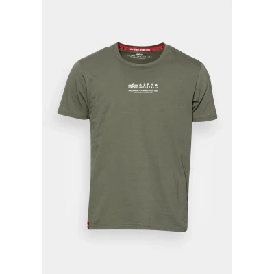 Abbildung von Alpha Industries Wording Tshirt print, Herren, Größe: XXL, Dark olive