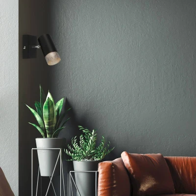 Abbildung von Wandspot Plek GU10 schwarz/silber einflammig
