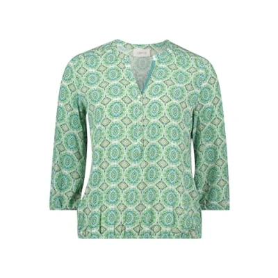 Abbildung von Cartoon Casual MIT Muster Bluse, Damen, Größe: 36, Green blue