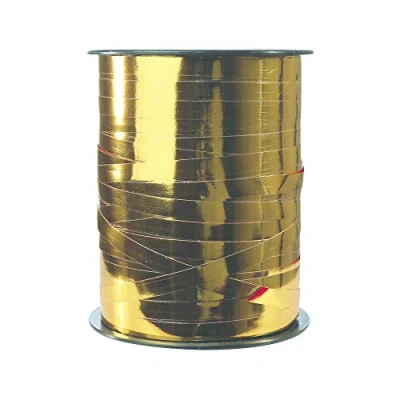 Abbildung von Clairefontaine 602072C Spule Geschenkband (mit Metalleffekt, 250 m x 7,5 mm, ideal für Ihre Geschenke und Bastelprojekte) 1 Stück cognac