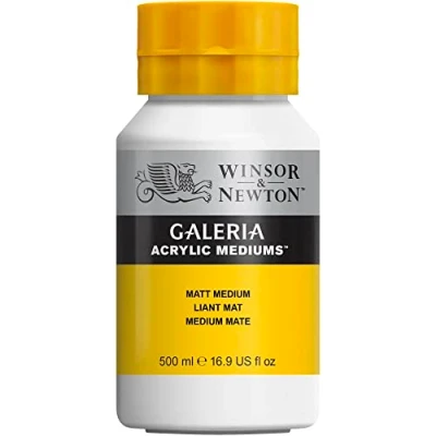 Abbildung von Winsor &amp; Newton 3050821 Galeria Mattes Medium 500 ml Topf, erhält die Leuchtkraft der Farbe und verbessert transparenz