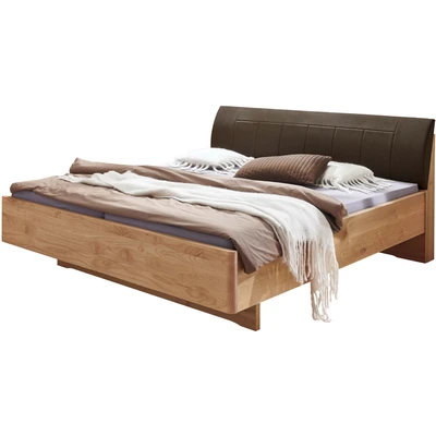 Abbildung von WIEMANN Holzbett »Cardiff, Bettgestell, Bettrahmen, teilmassiv, mit Polsterkopfteil« Belastbarkeit 110/220 Kg, 4 fache höhenverstellbar, MADE IN GERMANY, Fußteil aus Massivholz, verschiedene Größen