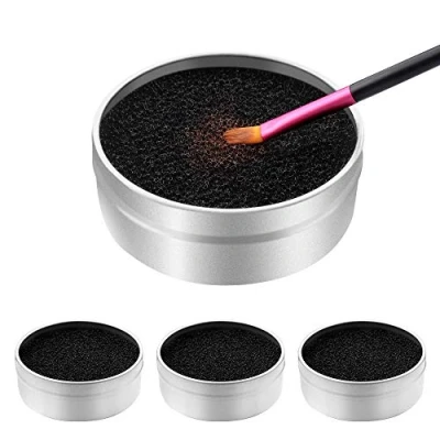 Abbildung von 3 Pcs Make Up Pinsel Schwamm Reiniger，Pinselreiniger Pinselreiniger Schnelle Kosmetikreste entfernen，Farbenwechsel Reinigung Trocknen für Zuhause Salon