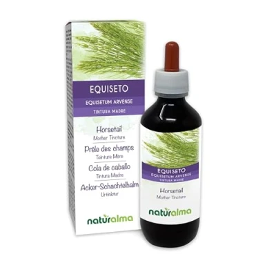 Abbildung von Acker Schachtelhalm oder Pferdeschwanz (Equisetum arvense) Kraut Alkoholfreier Urtinktur Naturalma Flüssig Extrakt Tropfen 200 ml Nahrungsergänzungsmittel Veganer