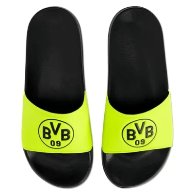 Abbildung von Borussia Dortmund Unisex Erwachsene BVB Badeschlappen neon, Schwarz, 43/44