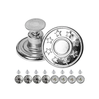 Abbildung von Hosen Ersatz Knöpfe zum Vernieten, Ø 17 mm Messing Jeansknöpfe, 8 Pack, Bronze farben, Jeans mit Nieten, Knopf Einschlagen, Metall Hosenknopf, Hose weiter machen, Hosenknöpfe