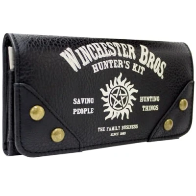 Abbildung von Super Natural Winchester Bros Jäger Set Portemonnaie Dreifach Münztasche &amp; Kartenhalter, Schwarz