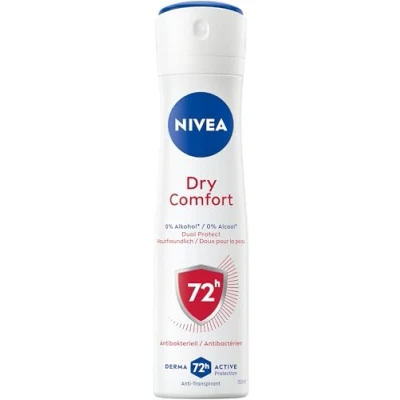 Abbildung von NIVEA Dry Comfort Deo Spray, antibakterielles Antitranspirant für ein trockenes Hautgefühl, Deodorant mit 72h Schutz und 0% Ethylalkohol (150 ml)