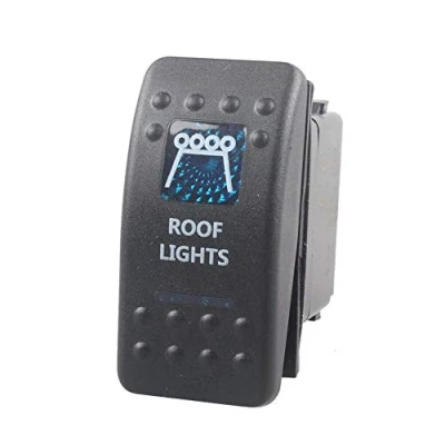 Abbildung von Mintice 12V KFZ Blau LED Licht Beleuchtet Wippenschalter Kippschalter Auto Armaturenbrett Schalter Roof Light