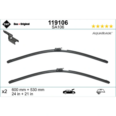 Abbildung von Scheibenwischer Swf 119106 vorne Flachbalkenwischblatt beheizt MERCEDES BENZ: E Class Convertible, Coupe