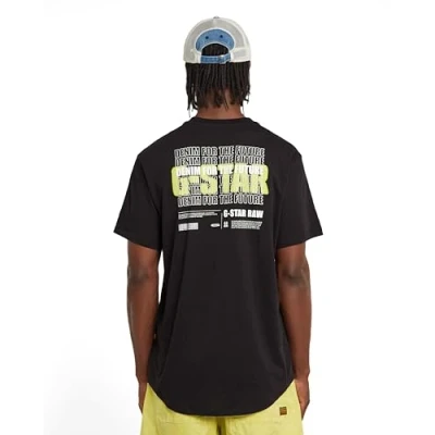 Abbildung von G STAR LASH BACK Graphic Tshirt print, Herren, Größe: XXL, Dk black