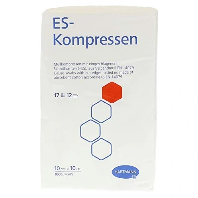Abbildung von Es kompressen unsteril 10x10 cm 12fach