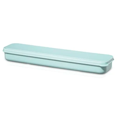 Abbildung von Xavax Besteck Set 4 teilig (Campingbesteck mit Messer, Gabel, Löffel aus Edelstahl, inkl. Box für Transport und Aufbewahrung, to Go unterwegs, Reisebesteck spülmaschinenfest) Pastellblau