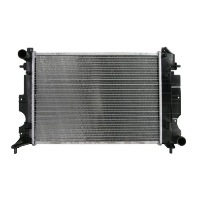 Abbildung von NRF 58108 Kühler, Motorkühlung Aluminium 500 348 32 mit Anbauteilen Kühlrippen gelötet