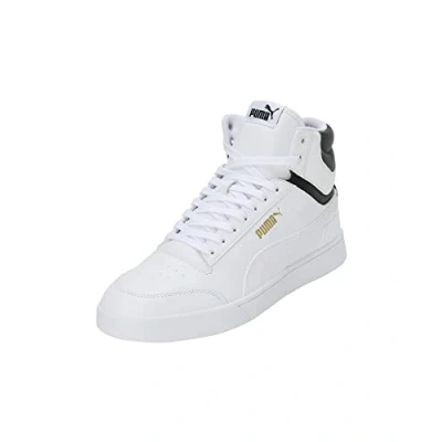 Abbildung von PUMA Unisex Shuffle Mid Sneaker, White Black Team Gold, 48.5 EU