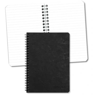 Abbildung von Clairefontaine 785361C Spiralbuch / Notizheft mit Doppelspirale Age Bag DIN A5 14,8x21 cm, liniert 50 Blatt, heraustrennbar, 90g, Schwarz Lederoptik, 1 Stück