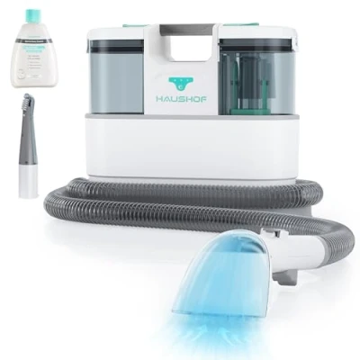 Abbildung von HAUSHOF kabellose Waschsauger Teppichreiniger, StainZapper Air 24V Fleckenreiniger Polsterreiniger Gerät mit Reinigungsmittel, verbesserte starke Saugleistung, 75dB, für Teppich, Sofa, Polster, Auto