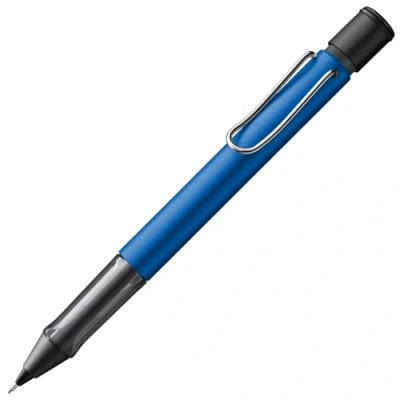 Abbildung von Lamy AL star oceanblue Druckbleistift leichter Bleistift mit transparentem, ergonomischem Griff &amp; Gehäuse aus Aluminium Feinstrichmine M 41 in Strichbreite 0,5 mm Radiertip
