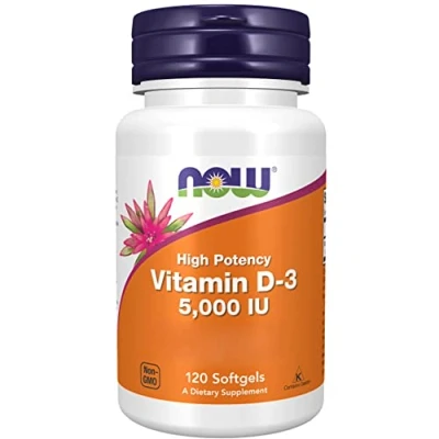 Abbildung von Now Foods Vitamin D3 Depot, 5.000 I.E., 1 Kapsel alle 5 Tage, Cholecalciferol aus Lanolin, 120 Weichkapseln, Laborgeprüft, Glutenfrei, Sojafrei, ohne Gentechnik, D