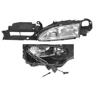 Abbildung von ABAKUS 431 1106R LD EM Scheinwerfer rechts H1, W5W Halogen für Rechtsverkehr mit Lampenträger ohne Stellmotor LWR P14.5s