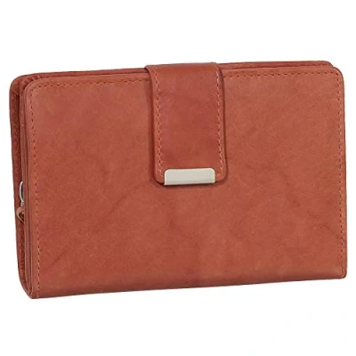 Abbildung von Ledershop24 RFID Damen Leder Geldbörse Portemonnaie Geldbeutel Farbe Chianti Rust Geschenkset + exklusiven Schlüsselanhänger