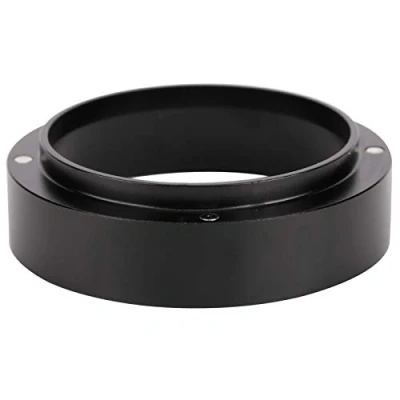 Abbildung von Dosierringe Aluminium Kaffeepulver Trichter mit magnetischer Ersatzkaffeemaschine Zubehör Schwarz(58MM)