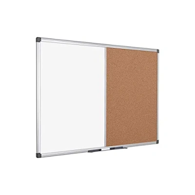 Abbildung von Bi Office Maya Kombitafel, Halb Magnetisches Whiteboard, Kork Pinnwand, Aluminiumrahmen, 60 x 45 cm