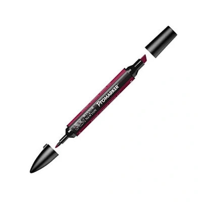 Abbildung von Winsor &amp; Newton &quot; ProMarker 0203075 Professioneller Layoutmarker 2 Spitzen, fein breit für Zeichnungen, Design Layouts Burgunder