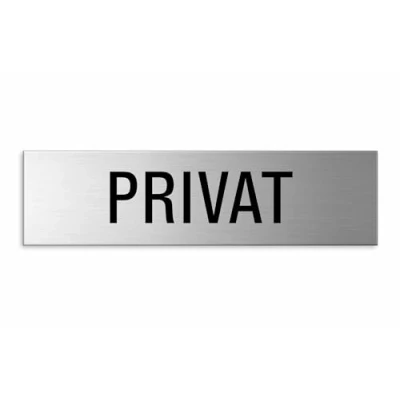 Abbildung von Schild Privat 150x40 mm Türschild aus Aluminium Edelstahloptik vollflächig selbstklebend