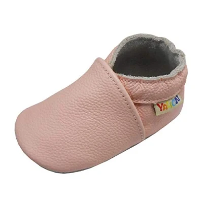 Abbildung von YALION Baby Weicher Leder Lauflernschuhe Krabbelschuhe Babyschuhe Babyhausschuhe (EU 22/23=L, Rosa)