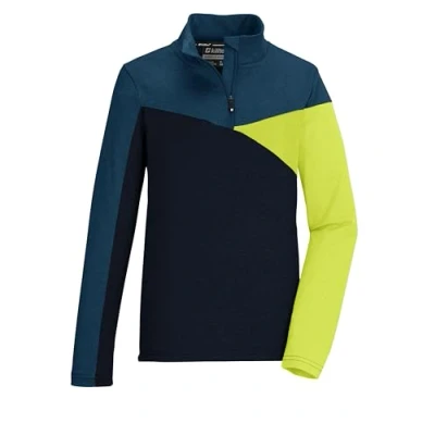 Abbildung von killtec Jungen Funktionsshirt mit Stehkragen und Reißverschluss KSW 381 BYS LS SHRT, dunkel Ozean, 152, 42072 000