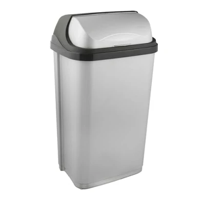 Abbildung von keeeper Abfallbehälter mit Rolldeckel, 50 l, Rasmus, Silber