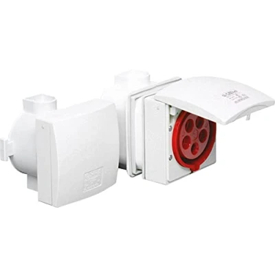 Abbildung von Steckdose CEE Schuko unterputz UP IP44 16A 6h 5pol WALTHER mondo 416 RW 416RW
