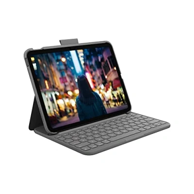 Abbildung von Logitech iPad (10. Generation) Tastatur Case Slim Folio mit integrierter kabelloser (Grafit) Pan Nordic Layout, Graphite