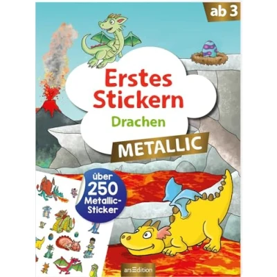 Abbildung von Erstes Stickern Metallic Drachen: Über 250 Sticker Stickerheft mit Folienstickern ab 3 Jahren