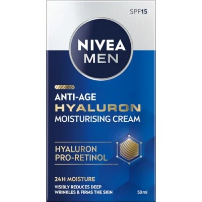 Abbildung von NIVEA MEN Hyaluron Anti Age Faltencreme mit Hyaluronsäure für Männer 50ml
