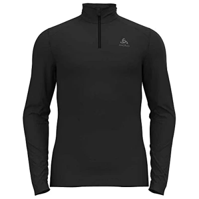 Abbildung von Odlo Herren Bl Top Turtle Neck L/S Half Zip Fundamentals Active Warm Eco Langarmshirt, Schwarz, S EU