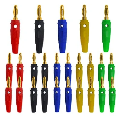 Abbildung von Senven 25pcs Beruf 4mm banana adapter Bananen Lautsprecher, vergoldeter bananenstecker, 4 mm Stecker Audio Kabel Lautsprecher (Typ A) 5 Farben.