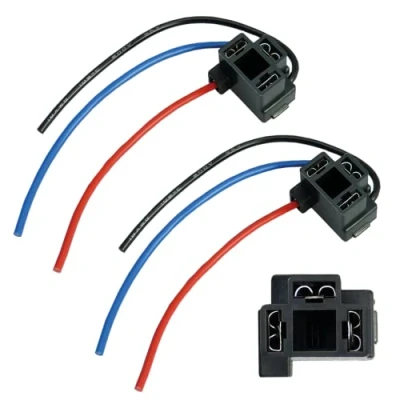Abbildung von L &amp; P Car Design 2x H4 Lampen Stecker Fassung Sockel Lampenfassung Lampensockel Lampenstecker P43t *angewinkelt* 90 Grad mit Kabel für Glühlampen Glühbirnen