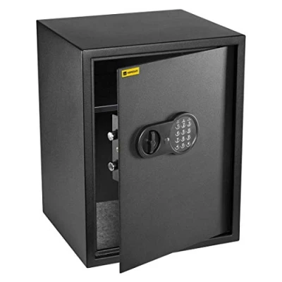 Abbildung von HomeSafe HV50E Möbeltresor mit Elektronikschloss, 50x35x35cm (HxBxT), Digitaler Tresor für Zuhause, Geldsafe Geld Aufbewahrung, Dokumentensafe fürs Büro