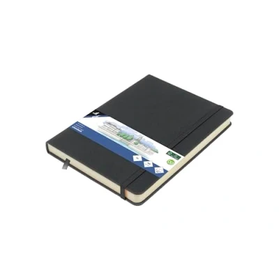 Abbildung von Kangaro Art Skizzenbuch A5 Cold Grey PU Hardcover 80 Blatt 140 Gramm cremefarbenes Papier mit Gummiband und Band