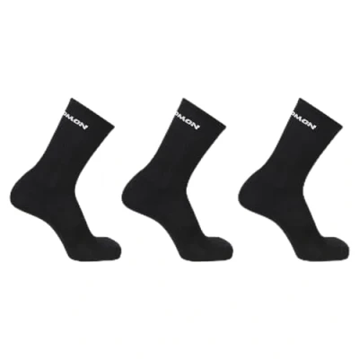 Abbildung von Salomon Unisex Flow Crew 3 pack black white Socks, Schwarz, 39 41 EU
